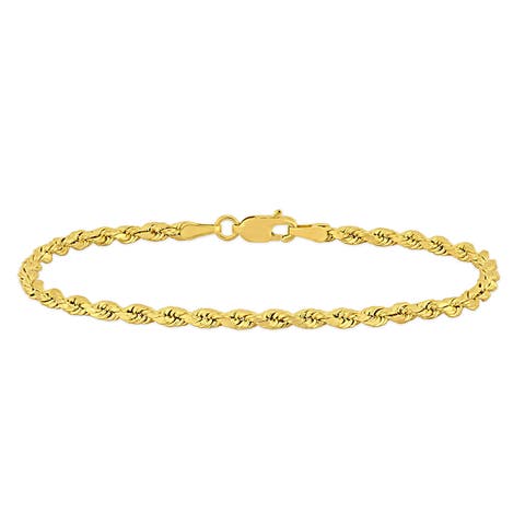 Men's Rope Chain Bracelet 14k Gold