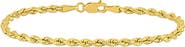 Julianna B. Men's Rope Chain Bracelet 14k Gold