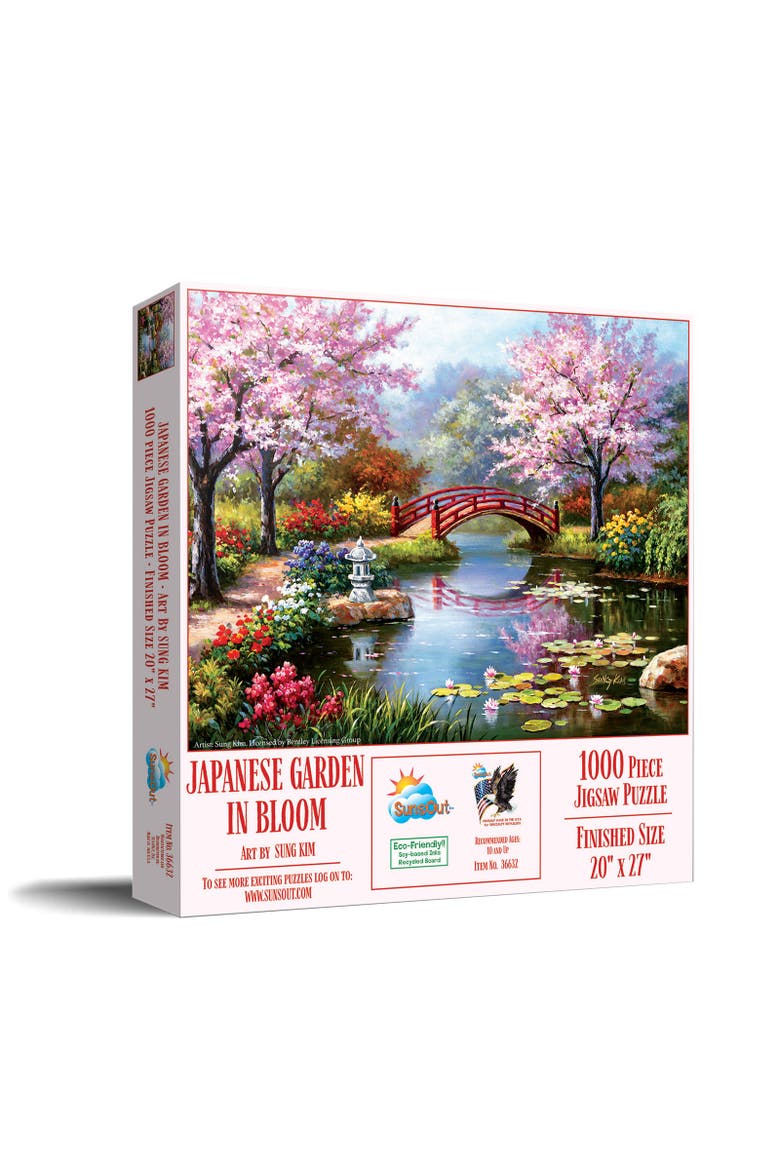 Japanese Garden in Bloom 1000 piece Jigsaw Puzzle for Adults, Main, color, Multicolor