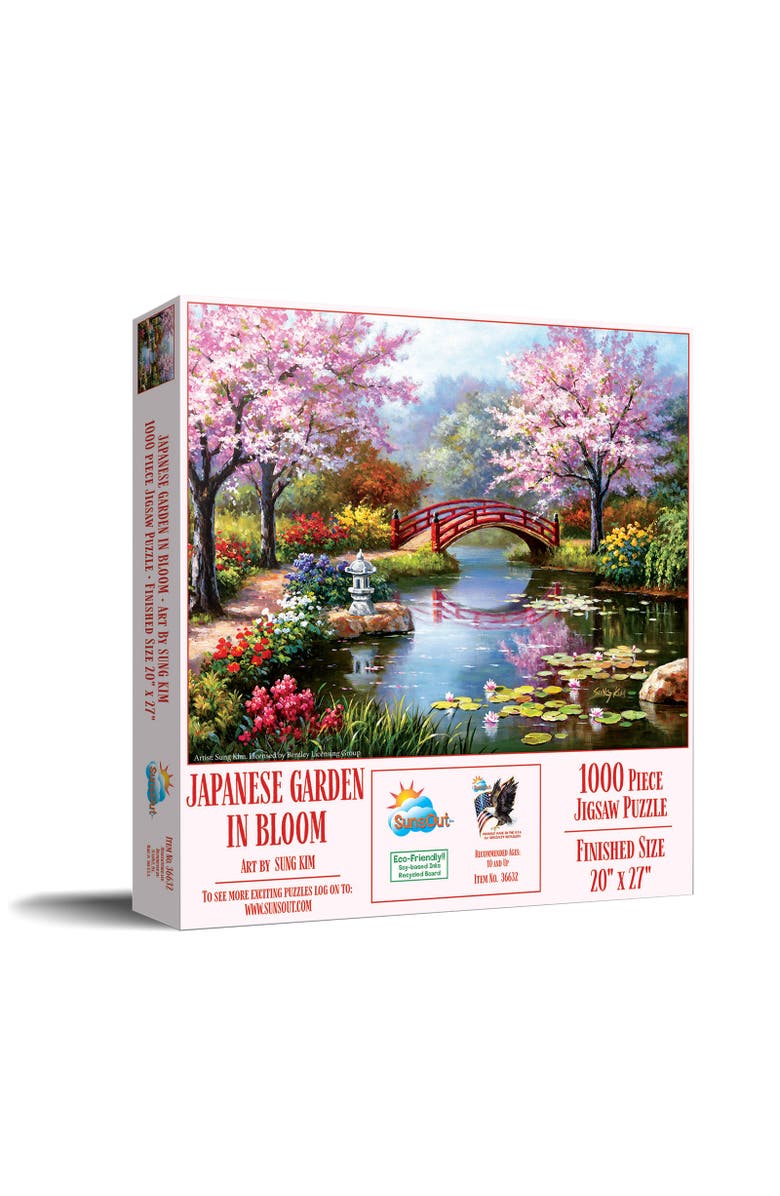 Sunsout Japanese Garden in Bloom 1000 piece Jigsaw Puzzle for Adults, Main, color, 