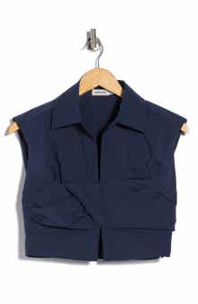 Simkhai Emie Cap Sleeve Boxy Crop Top