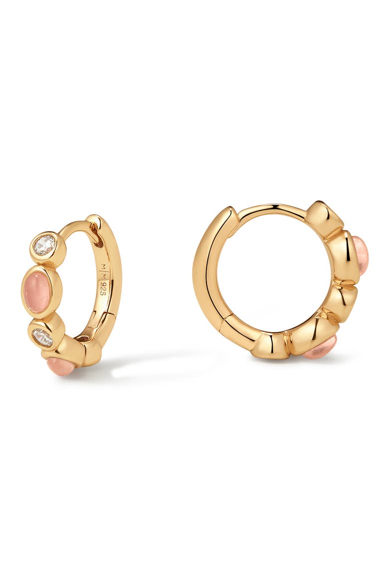 Aura Hoop Earrings, Main, color, GOLD VERMEIL/ PINK