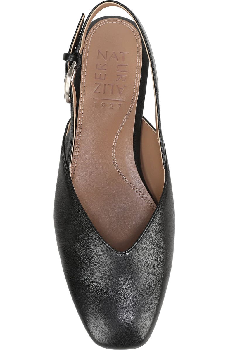 Naturalizer Crystal Slingback Flat, Alternate, color, Black Leather