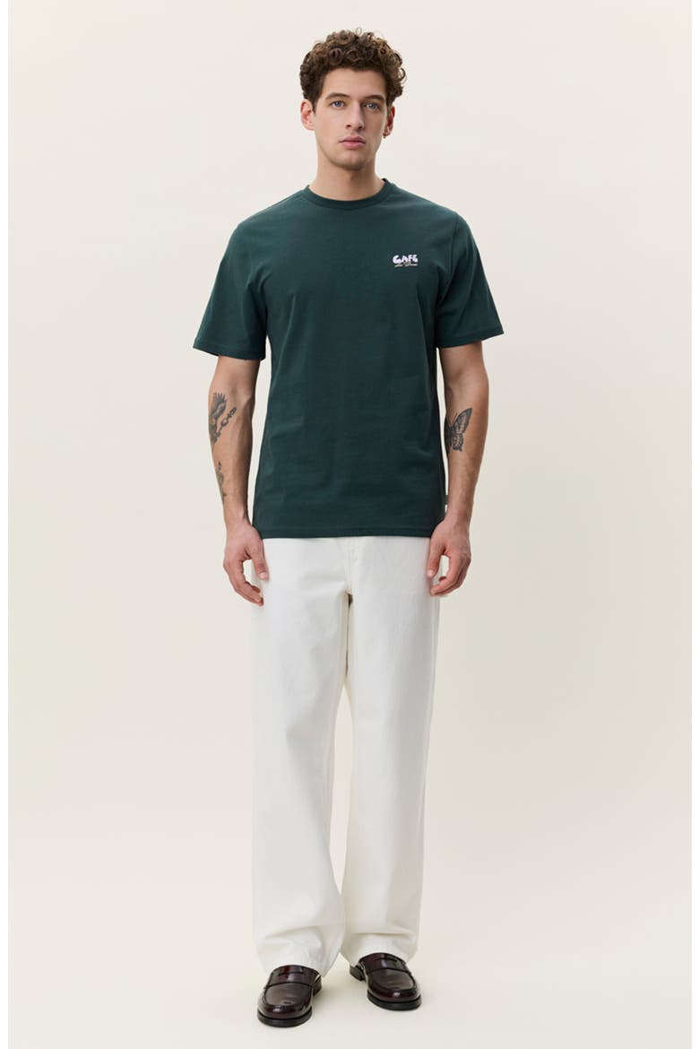 Café Organic Cotton Graphic T-Shirt, Alternate, color, PINE GREEN