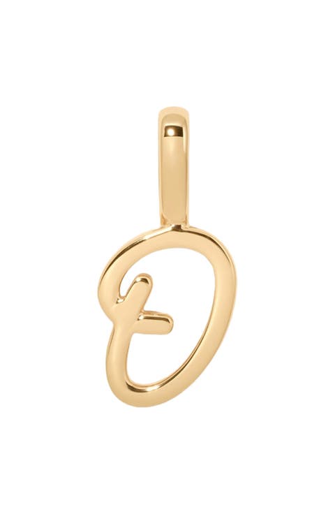 Script Initial Charm Gold Vermeil