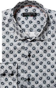 MASUTTO Fuoco Print Button-Up Long Sleeve Shirt