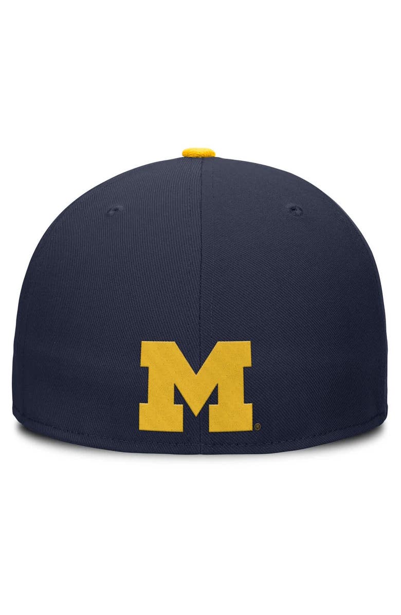 Jordan Brand Men's Jordan Brand Navy/Maize Michigan Wolverines Two-Tone Primetime Performance Fitted Hat, Alternate, color, Navy