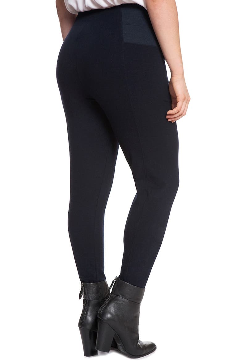 'Miracle Flawless' Paneled Leggings, Alternate, color, BLACK
