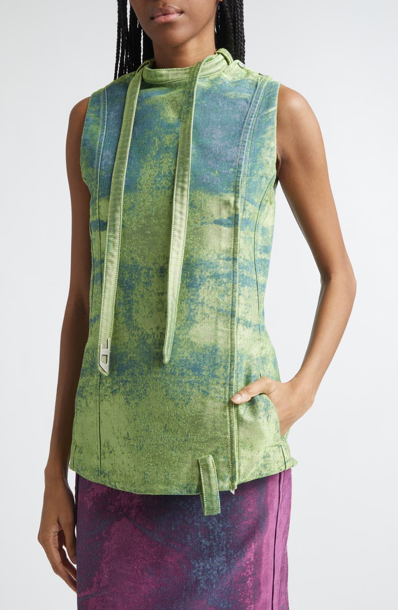 DIESEL<sup>®</sup> De-Vantos Satin Denim Vest, Alternate, color, Green