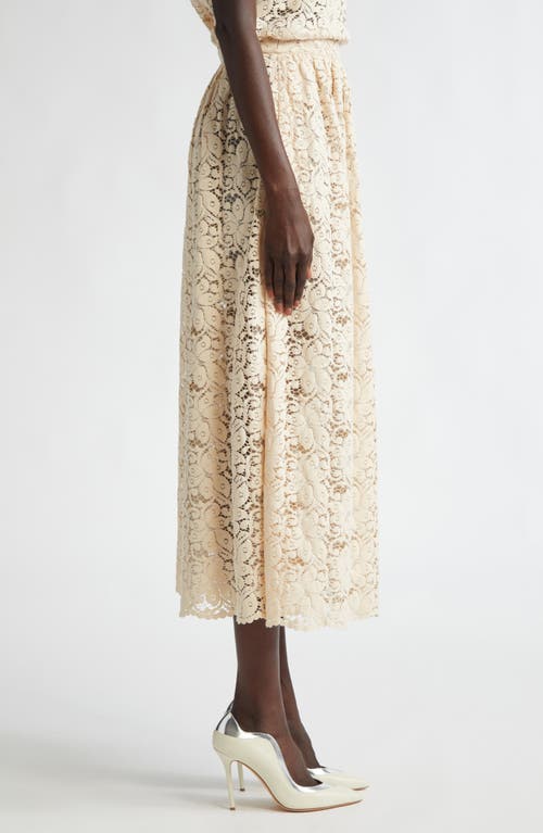 St John St. John Collection Floral Guipure Lace Midi Skirt In Pink Blush