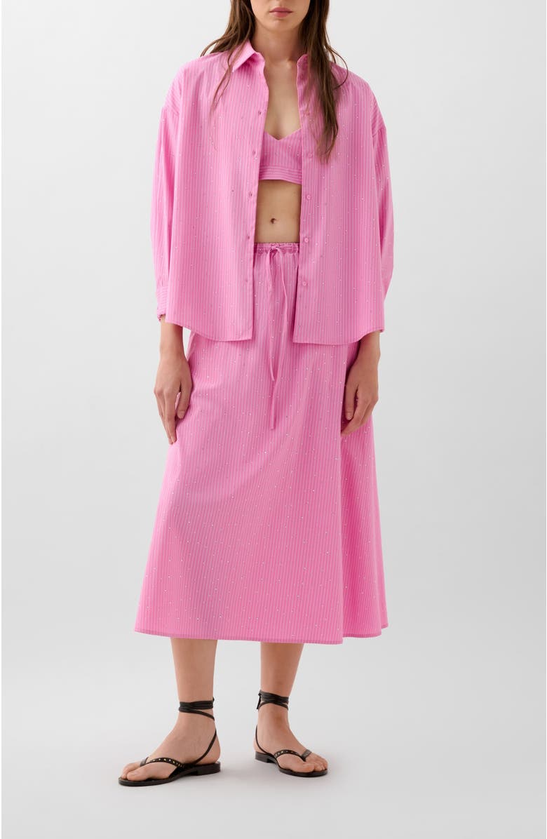 Scalpers Strass Set Shirt, Alternate, color, Pinkstripes