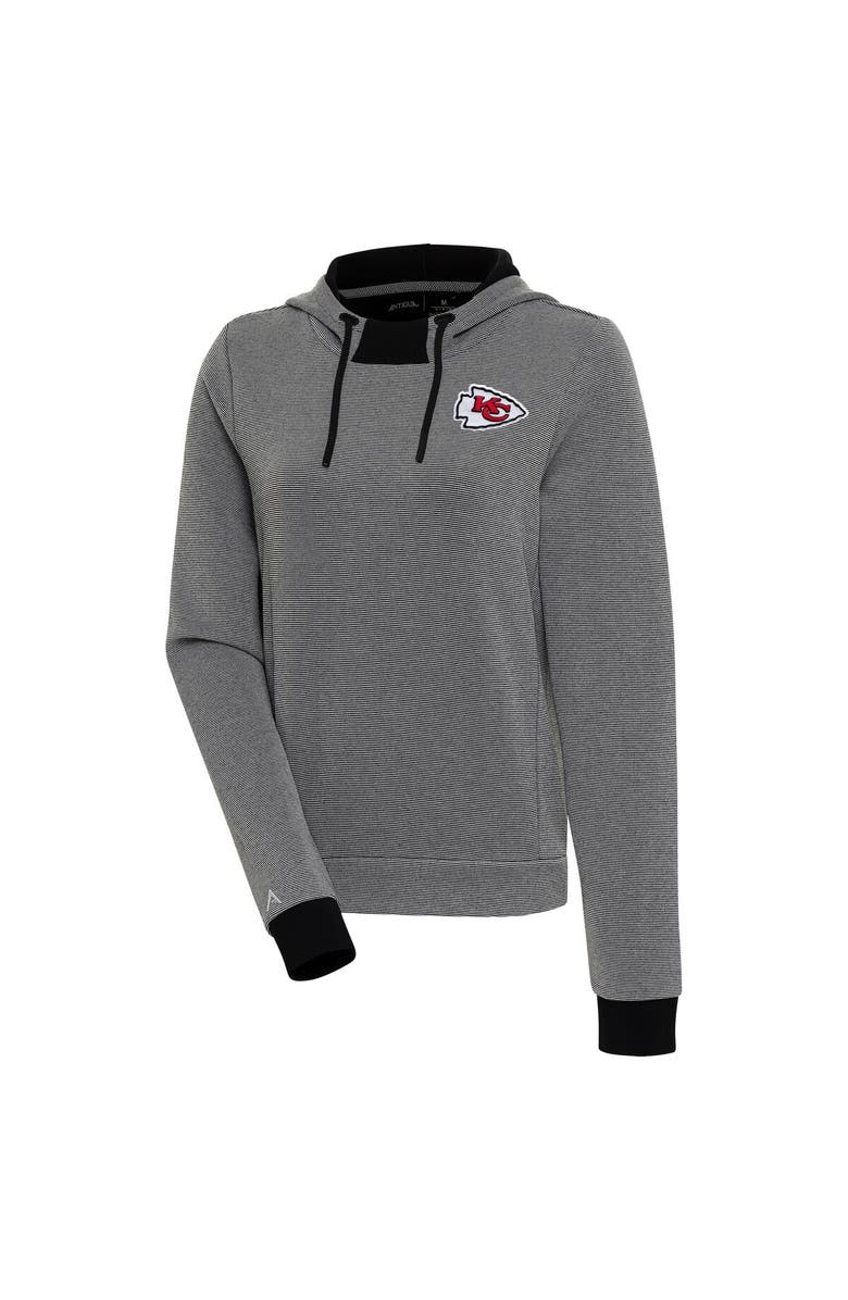 ANTIGUA Women's Antigua Black Kansas City Chiefs Axe Bunker Tri-Blend Pullover Hoodie, Main, color, 