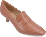 Journee Collection Celina Croc Embossed Loafer Pump - Wide Width Available