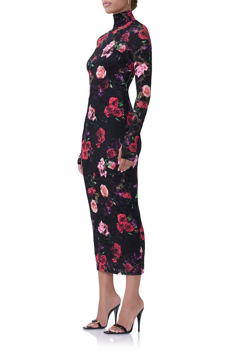 Shailene Turtleneck Long Sleeve Lace Dress, Alternate, color, MIXED ROSE