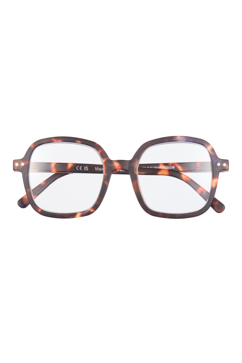 47mm Square Reading Glasses, Main, color, TORTOISE/CLEAR
