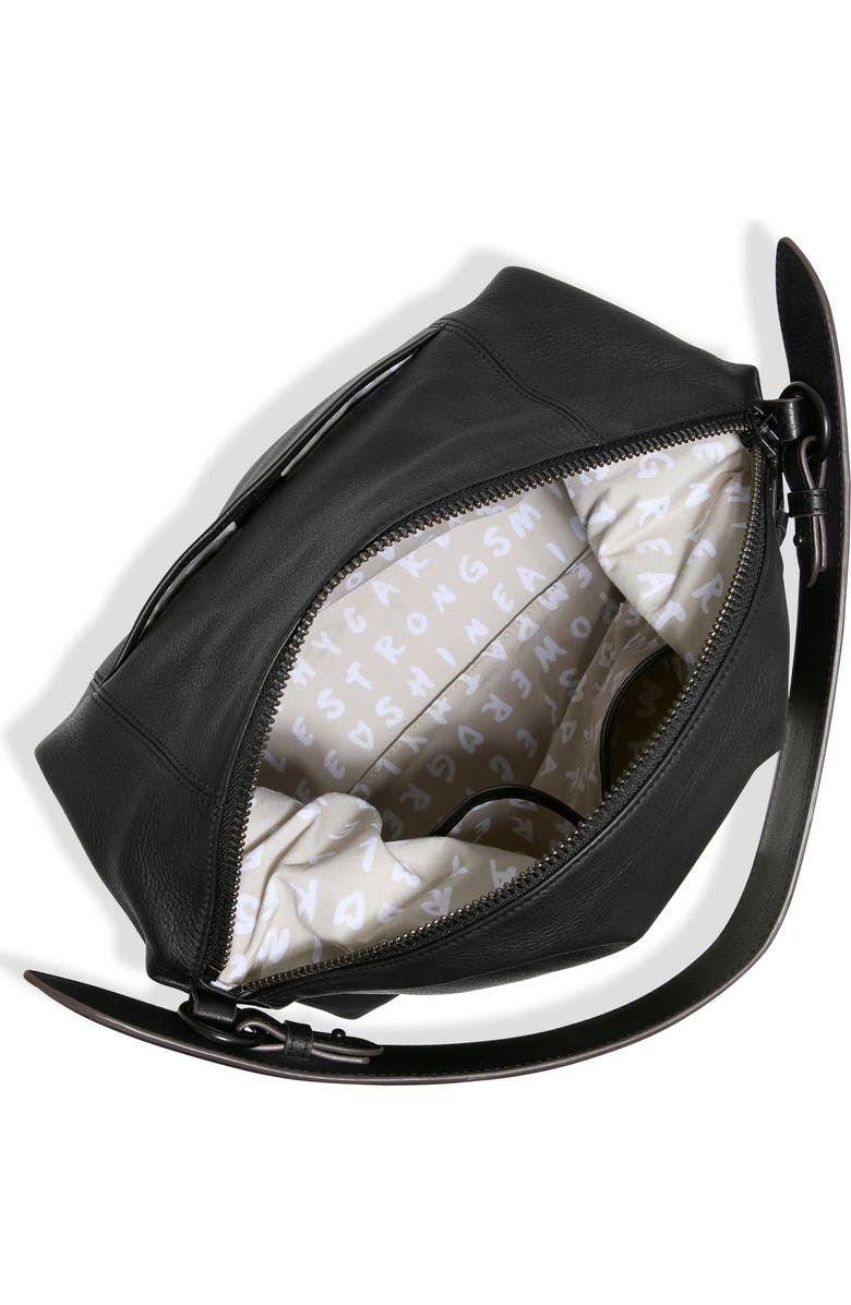 AIMEE Ava Leather Hobo Bag, Alternate, color, Black