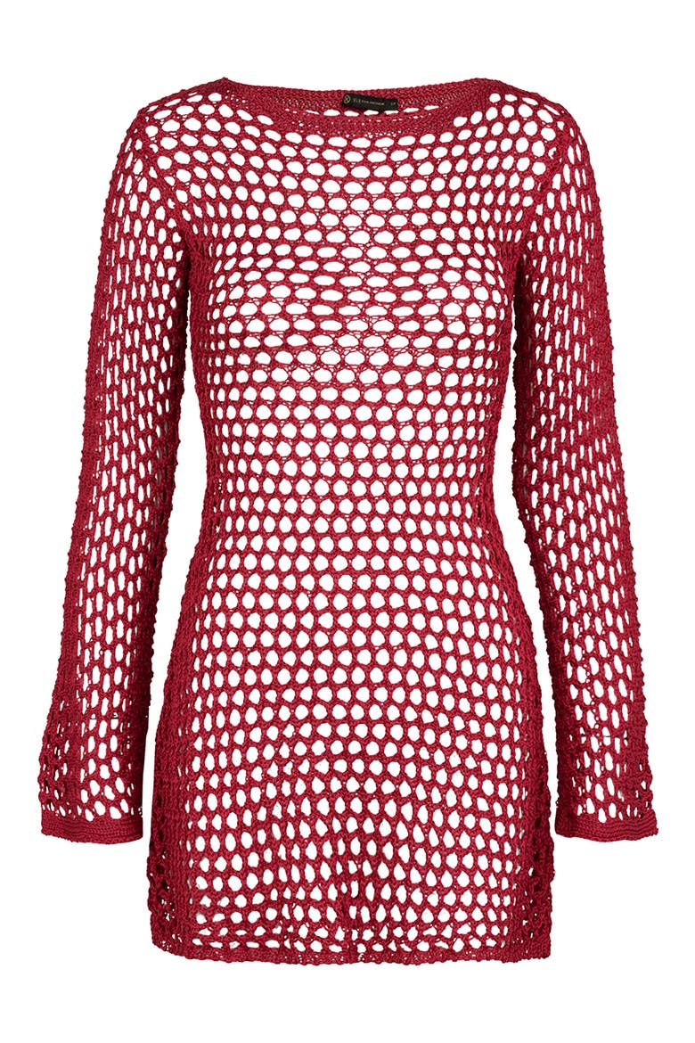 Belle Cotton Cover-Up Dress, Alternate, color, RED