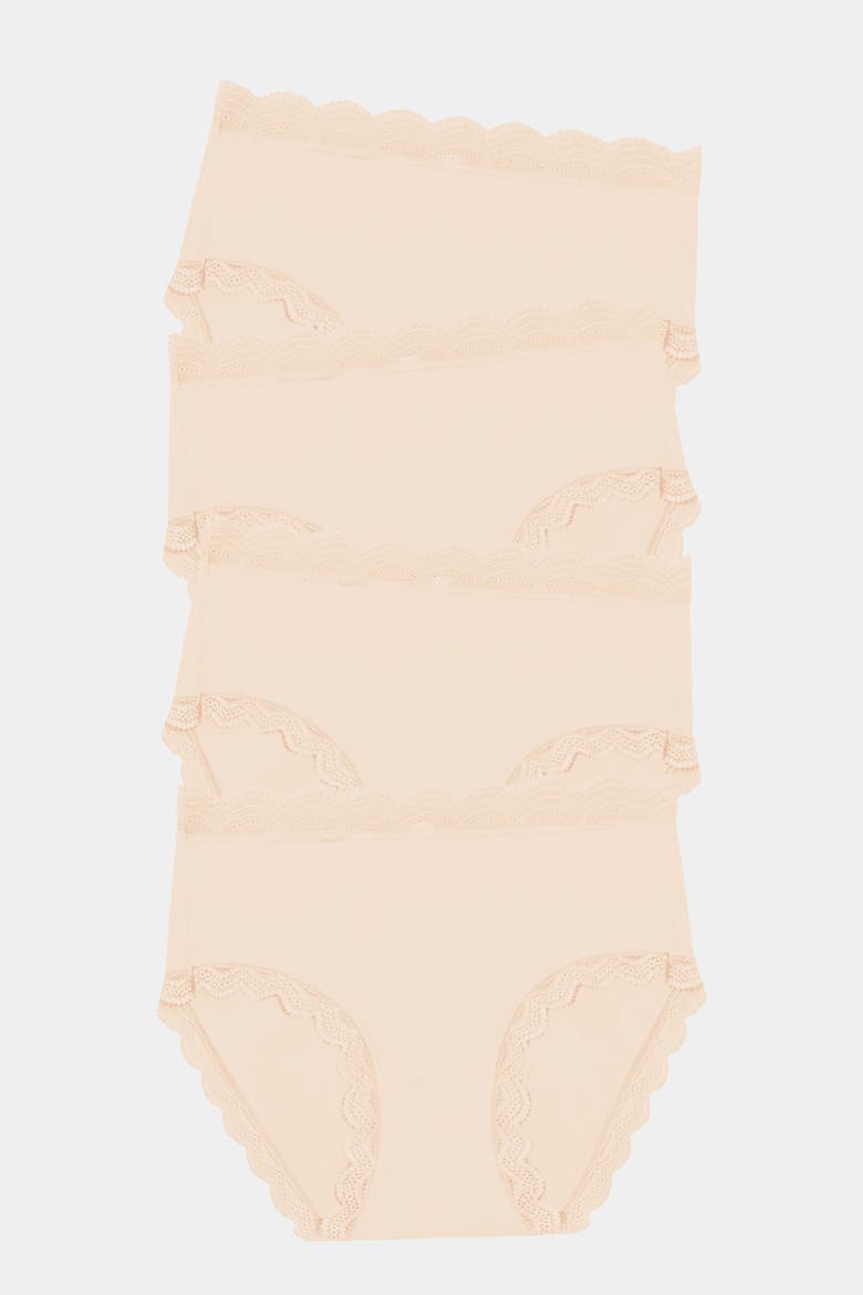 High Rise Knicker Four Pack, Main, color, Sand