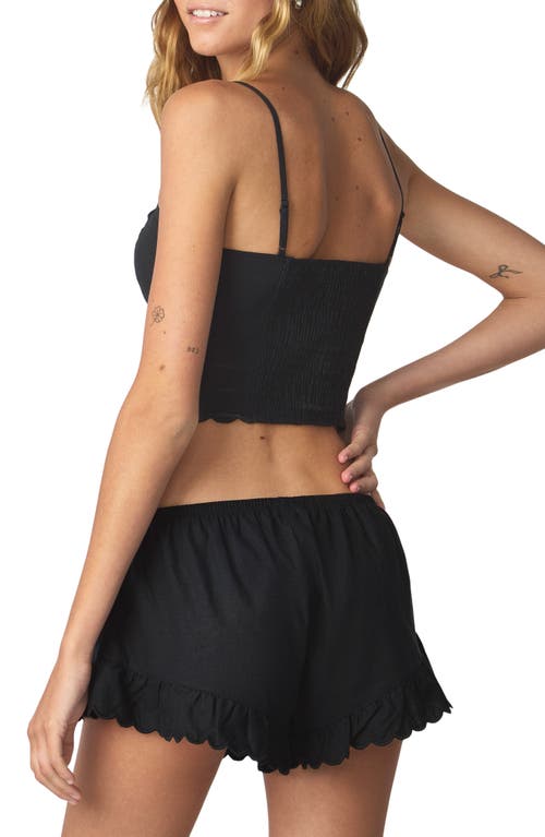 Florence By Mills Scallop Crop Camisole In Black