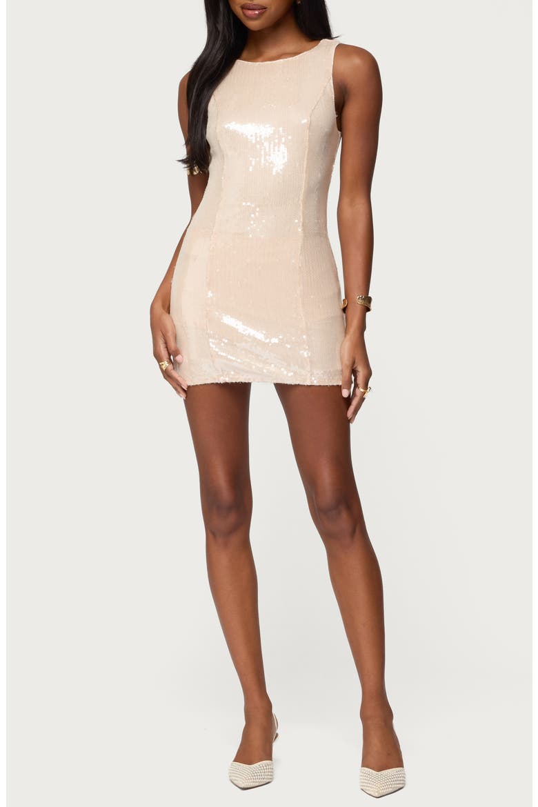 Macee Sequin Minidress, Main, color, LIGHT-PINK
