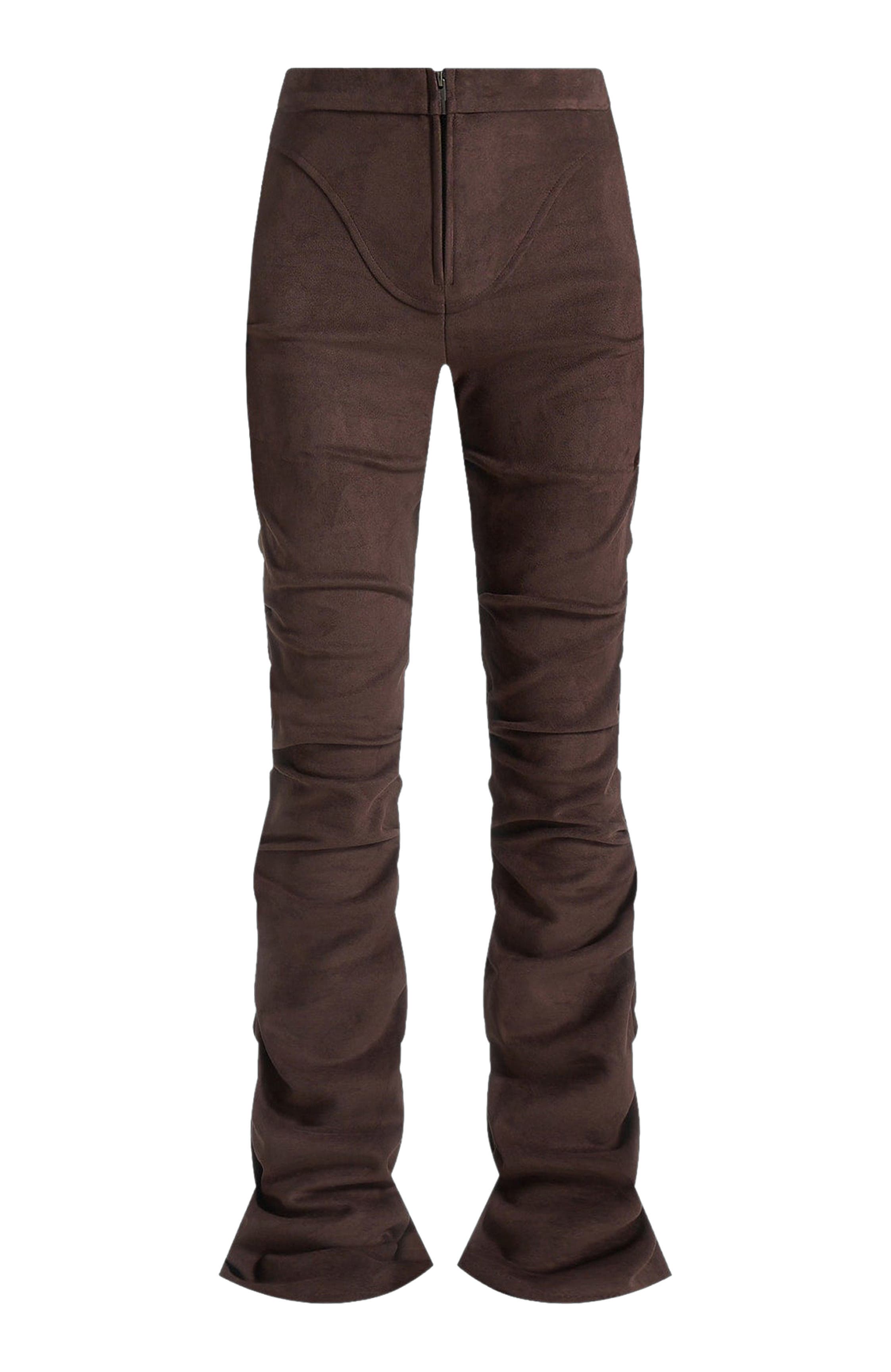 Caroline Tacked Suede Flared Trousers - image 2