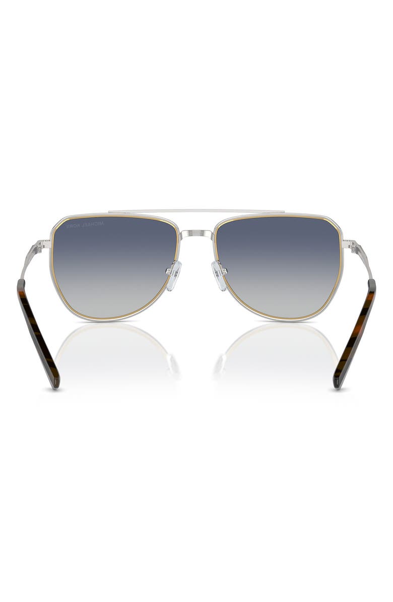 Michael Kors 58mm Pilot Whistler Sunglasses, Alternate, color, Shiny Silver