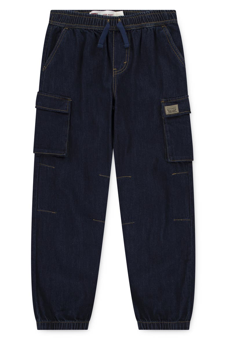 Kids' Denim Cargo Parachute Pants, Main, color, TWIN PEAKS