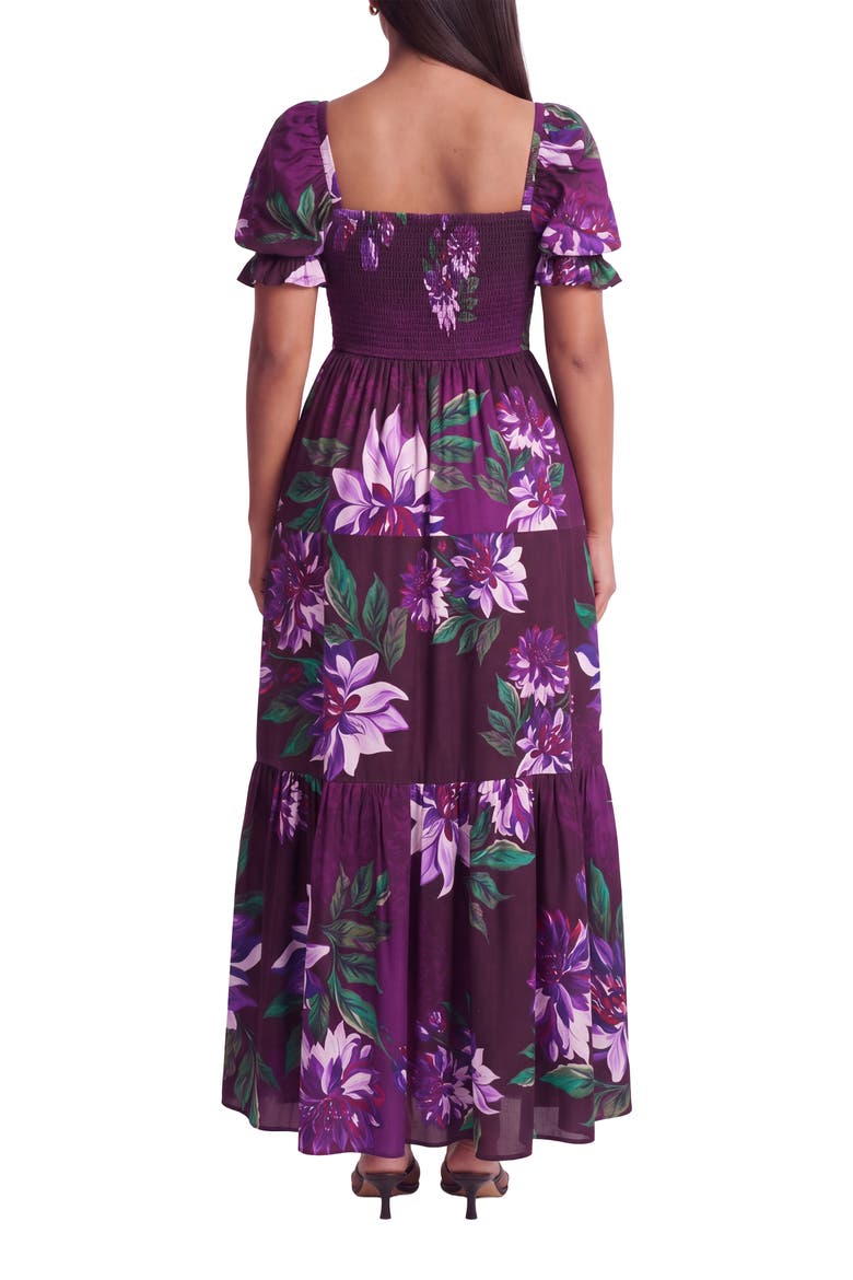 Ebony Floral Tiered Maxi Dress, Alternate, color, PURPLE