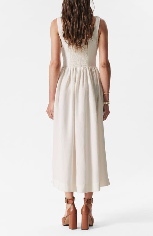 & Other Stories Cotton Fit & Flare Dress In White