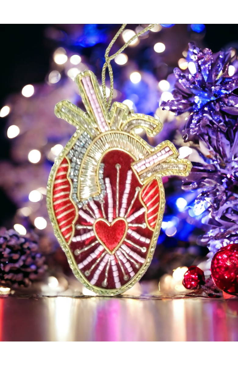 Pillowpia Human Heart Ornament, Alternate, color, Blood Red