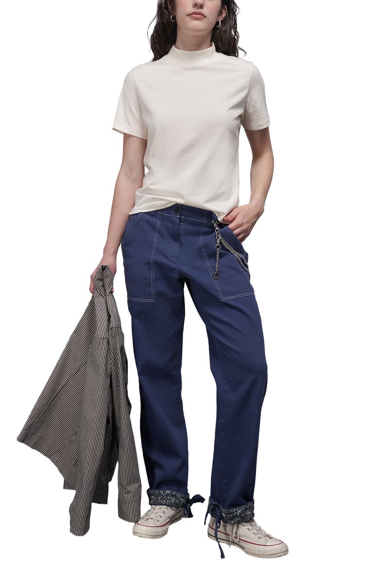 The Everyday Mock Neck Tee, Alternate, color, WHITE