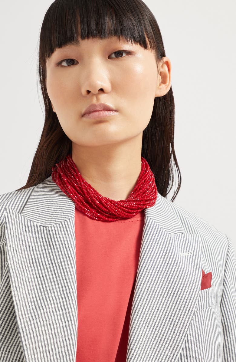 Brunello Cucinelli Vetro and Silver necklace, Alternate, color, 