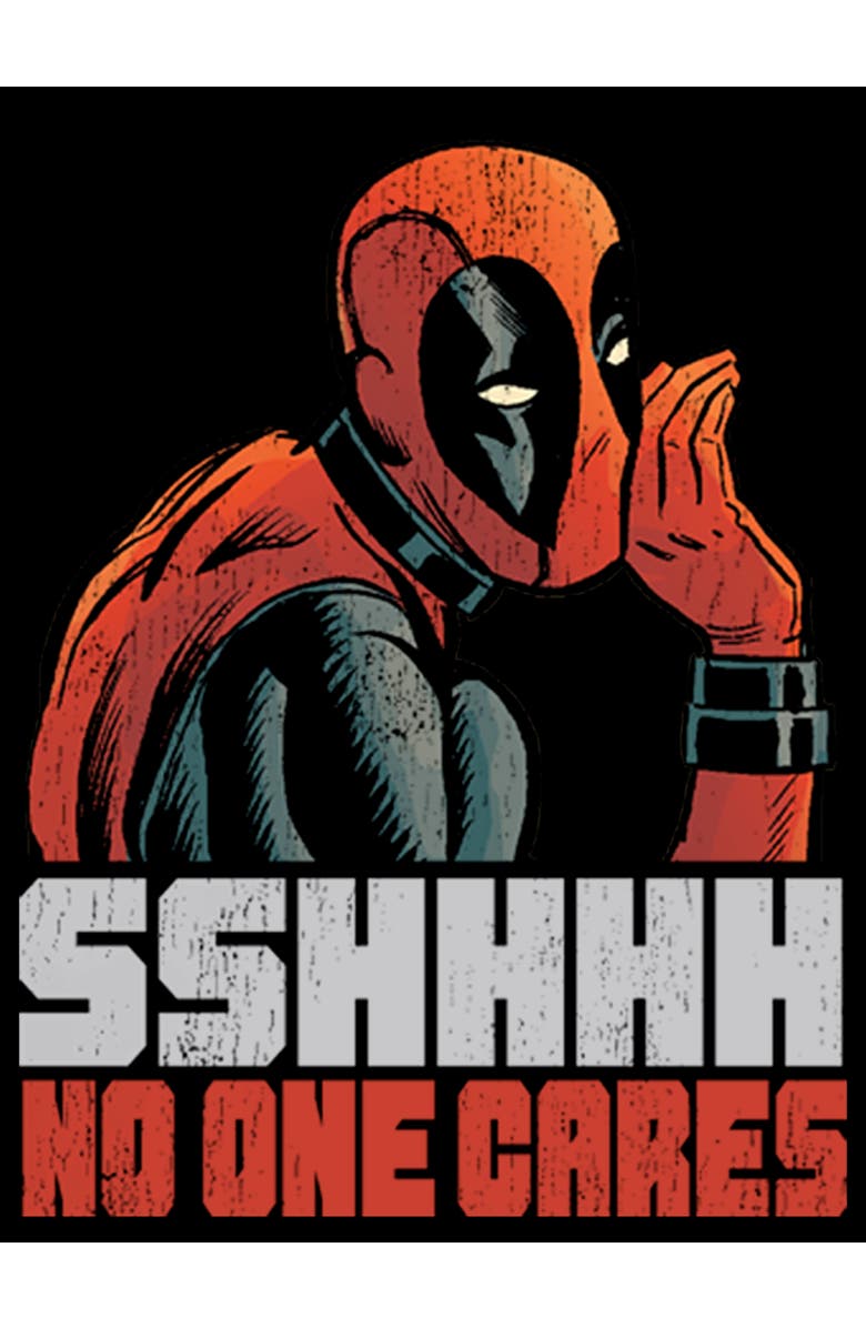 Marvel Men's Marvel Deadpool No One Cares  Graphic T-Shirt, Alternate, color, Black