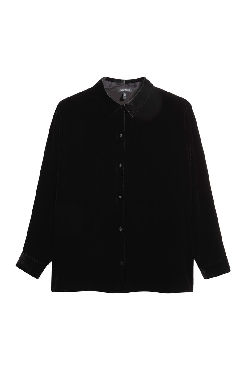 Eileen Fisher Easy Relaxed Fit Velvet Button-Up Shirt, Alternate, color, 