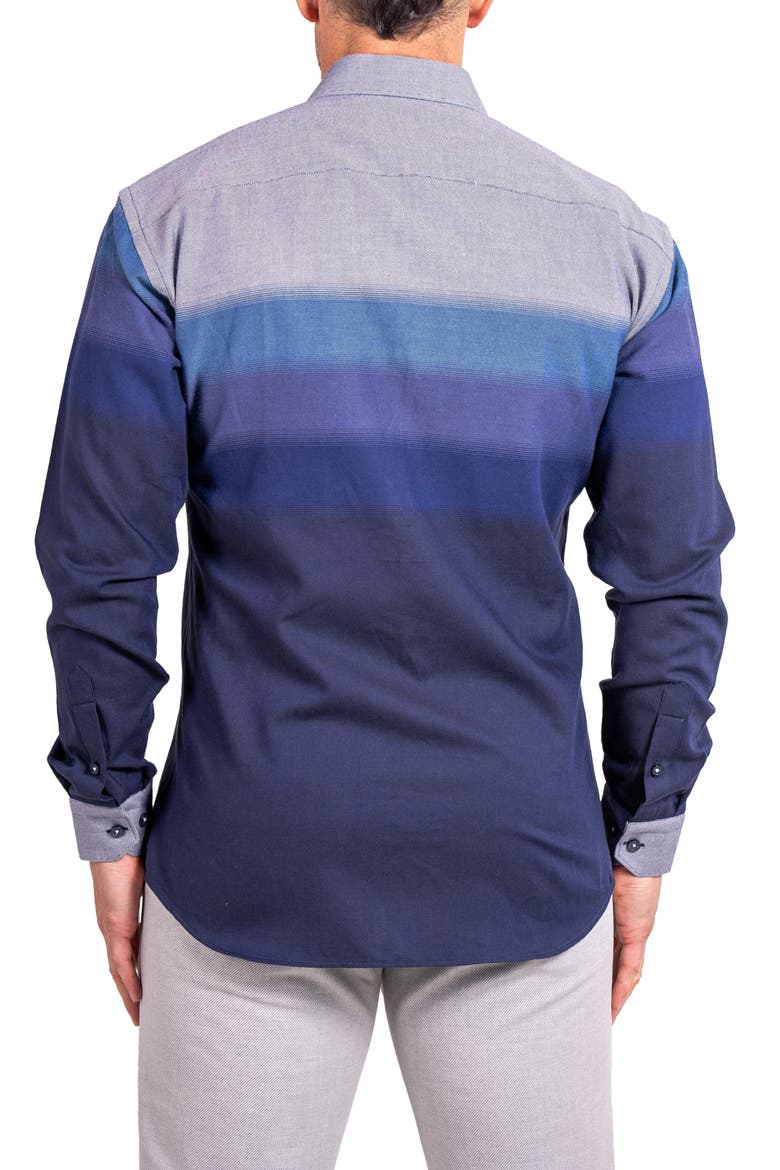 Fibonacci Ascension Contemporary Fit Button-Up Shirt, Alternate, color, BLUE