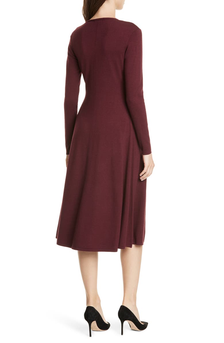 Lewit t Long Sleeve V-Neck Midi Sweater Dress, Alternate, color, 