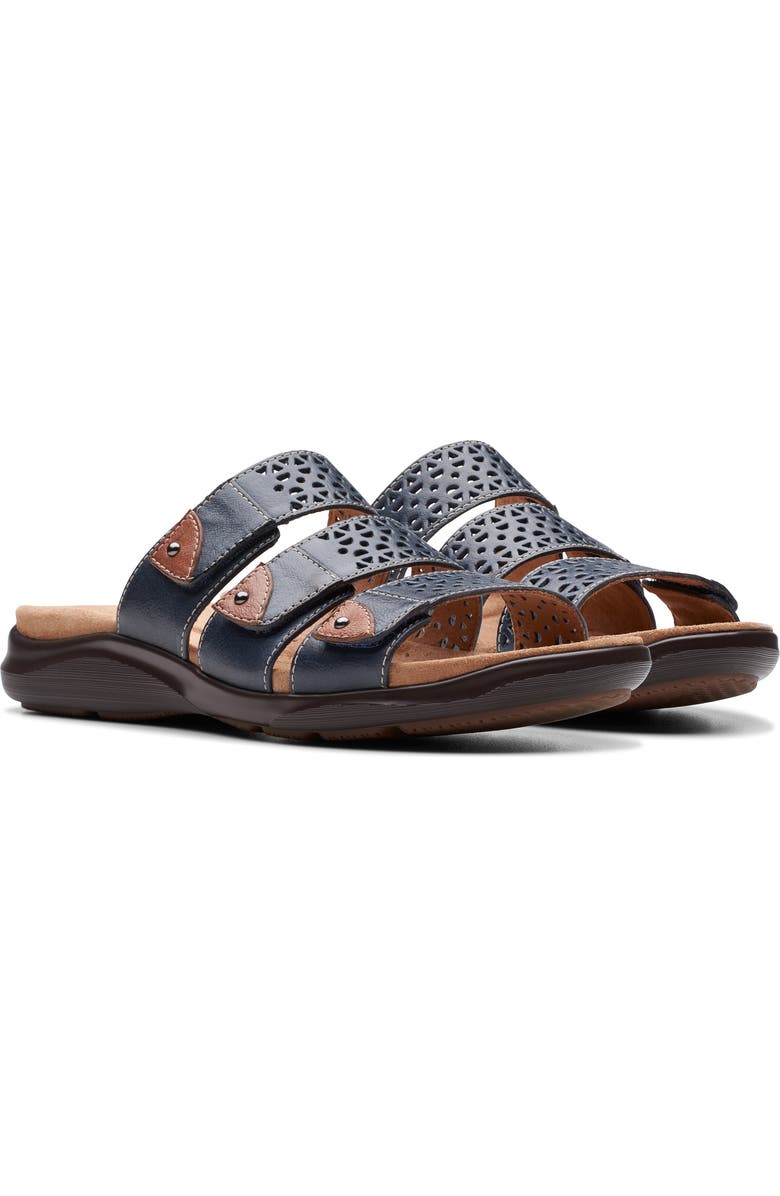 Clarks<sup>®</sup> Kitly Walk Slide Sandal, Main, color, Navy Leather