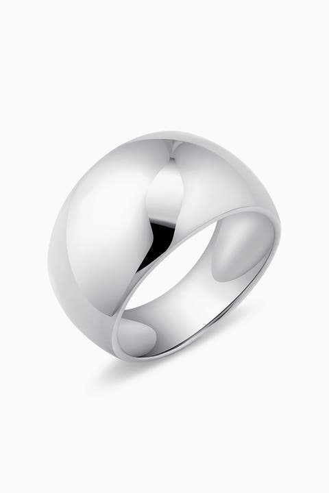 Sterling Silver Bold Wide Band Dome Ring