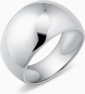 Oradina Sterling Silver Bold Wide Band Dome Ring
