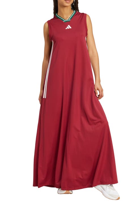 Tiro 3-Stripes Recycled Polyester Mesh Maxi Dress