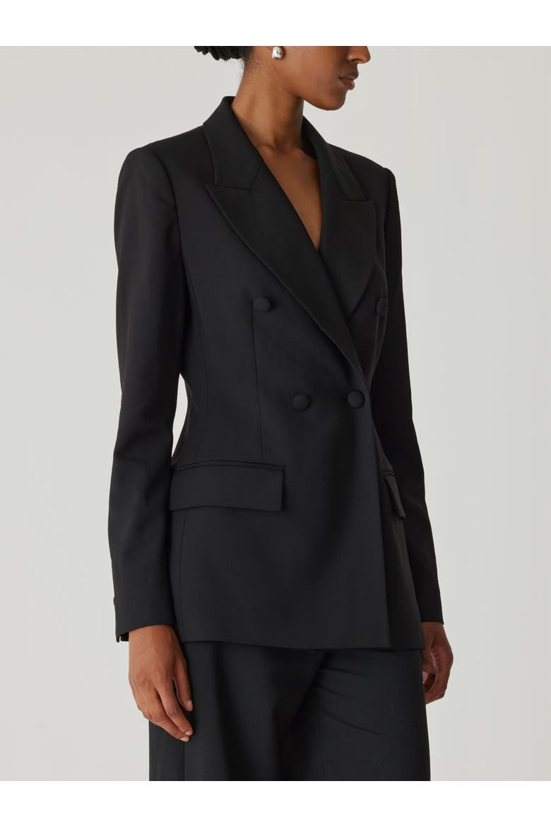 Calvary Twill Double Breasted Blazer, Alternate, color, BLACK