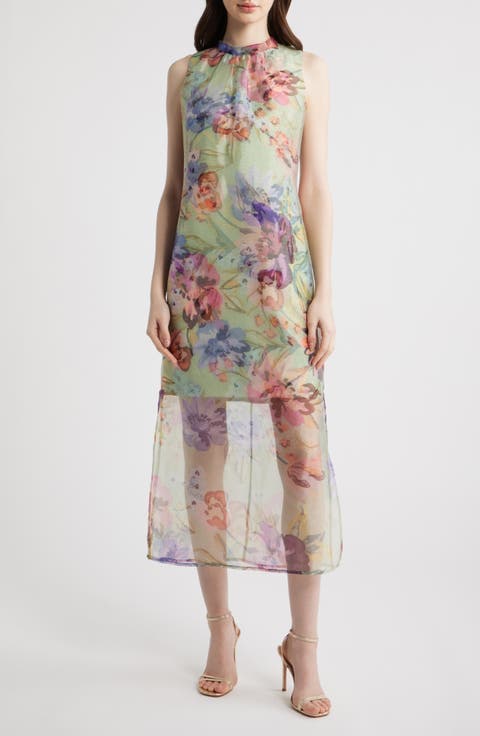 Floral Sleeveless Organza Dress