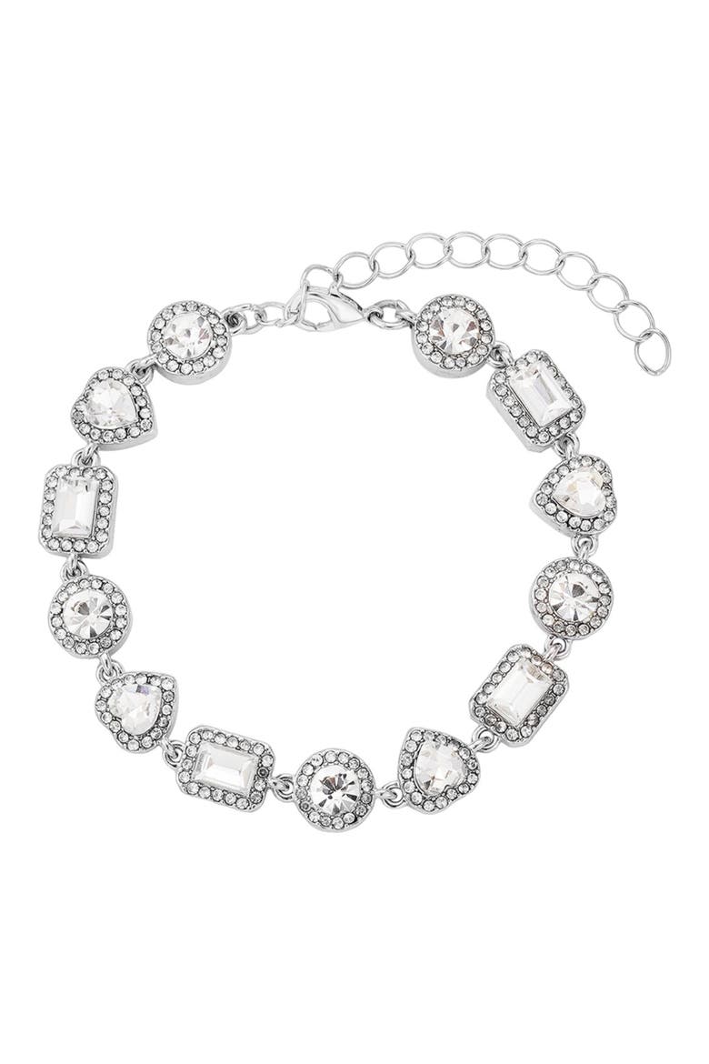 Crystal Halo Chain Bracelet, Main, color, SILVER