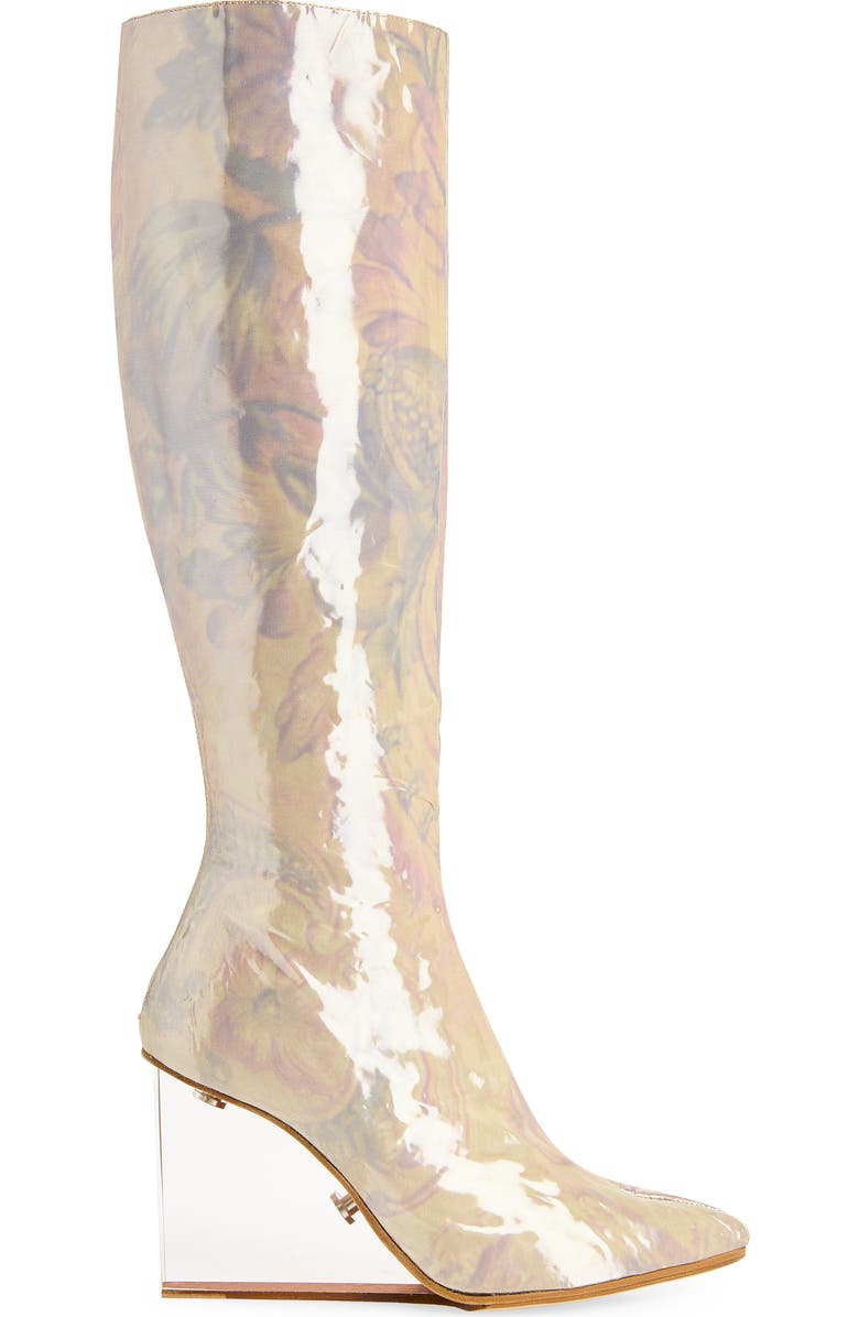 Maison Margiela Tabi Claw Plexi Knee High Boot, Alternate, color, Metallic Silver
