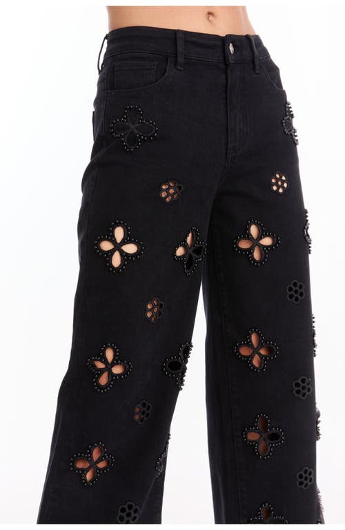 The Noli Shop Kaia Pearl High Rise Jean In Black