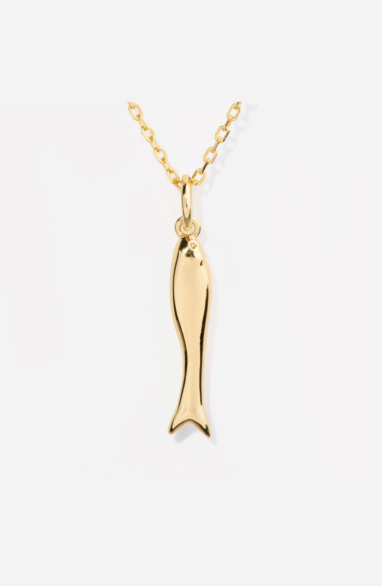 Little Sky Stone Lucky Fish Charm Necklace, Main, color,