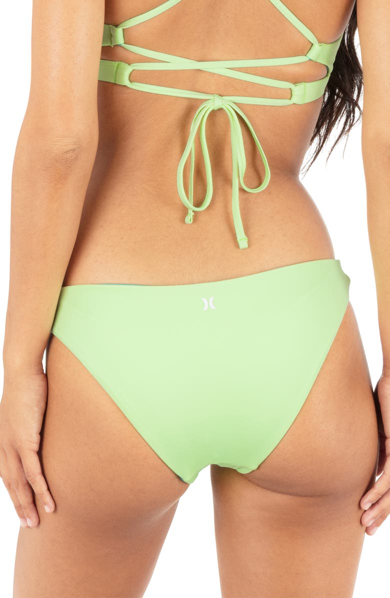 Hurley Reversible Bikini Bottoms, Alternate, color, Lime Blue