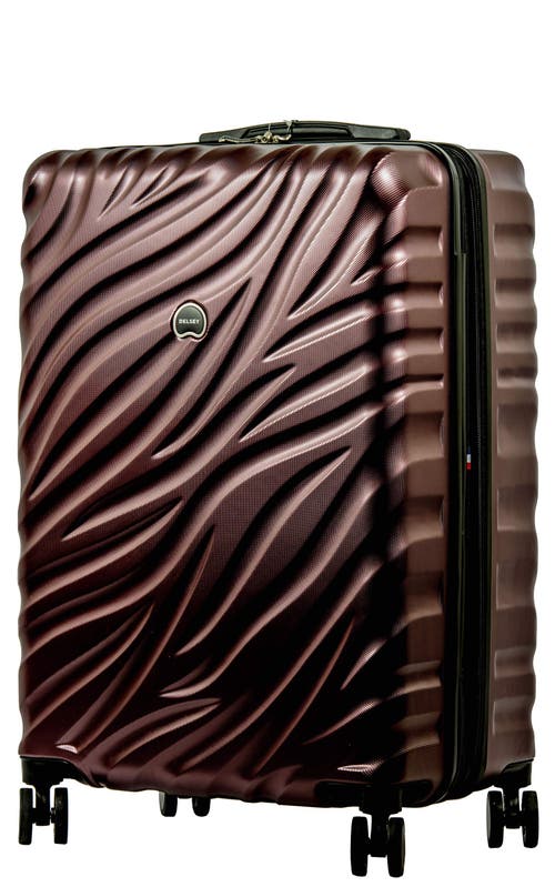 Delsey Paris Alexis Hardside 25-inch Medium Checked Expandable Spinner Luggage In Burgundy
