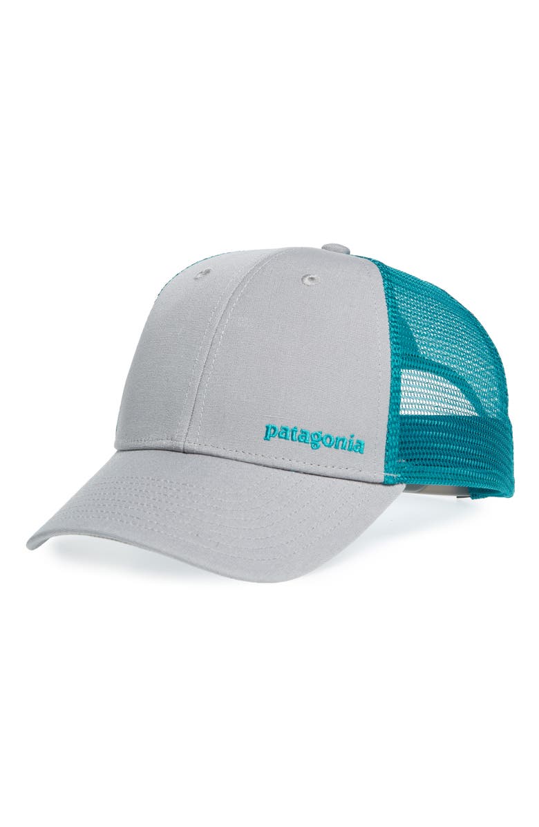 Patagonia Text Logo Trucker Hat, Main, color, 