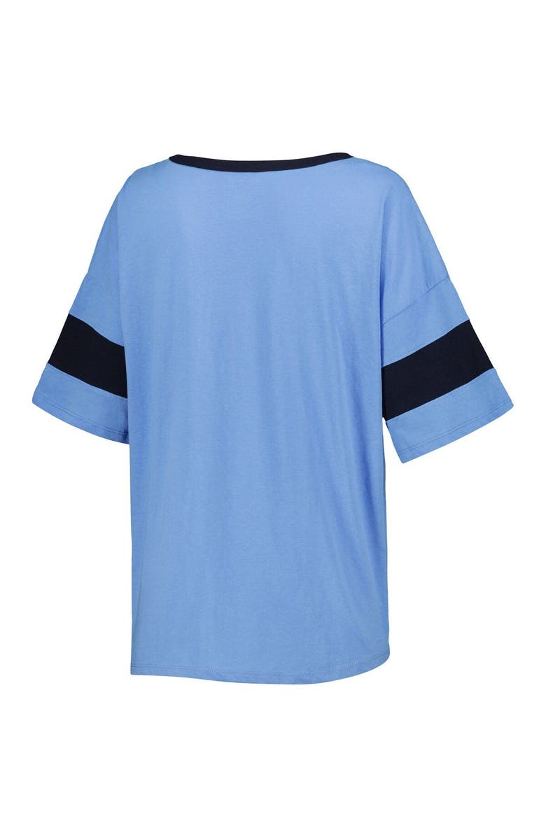 Champion Women's Champion Carolina Blue North Carolina Tar Heels Jumbo Arch Striped Half-Sleeve T-Shirt, Alternate, color, 